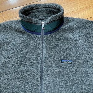 VTG 90s Patagonia PEF Retro X Deep Pile Fleece Mens Jacket Size L Gray 23054 F97